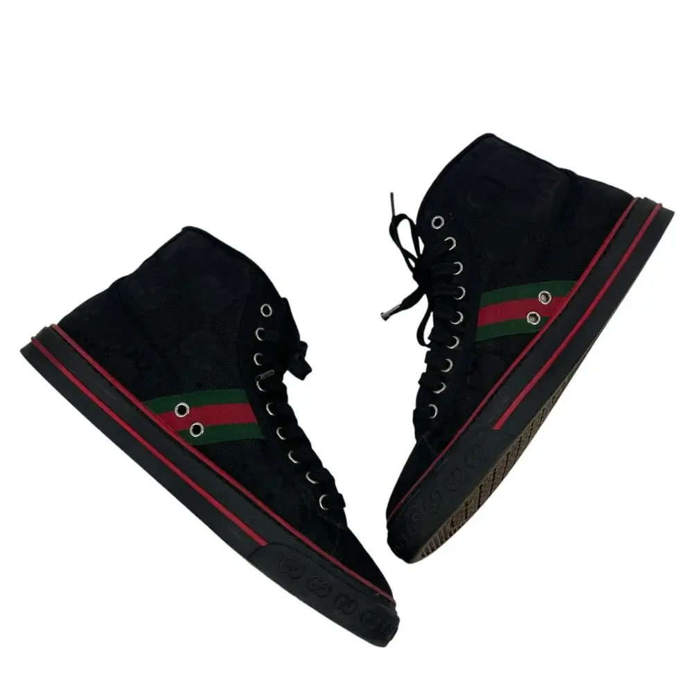 Gucci Off the Grid High Top Sneakers 1977 Tennis Shoes Black Men Size 8/ 8.5